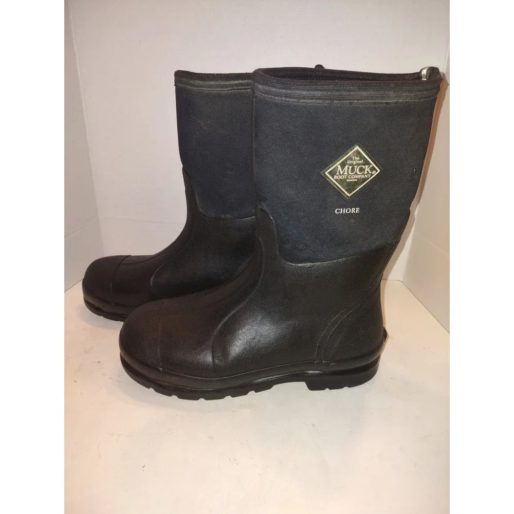 Muck Boot Company Chore Mid Work Boots Black Mens 7 Womens 8 Waterproof Rubber